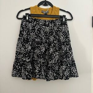 Marled Black and White Mini Skirt